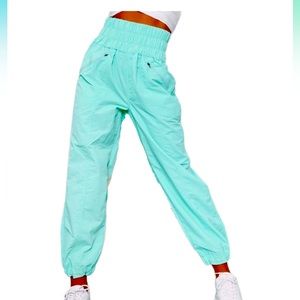 Parachute Pants with Zip Closure Side Functional Pockets